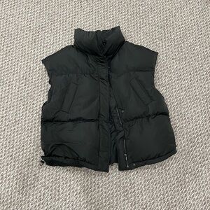 black puffer vest